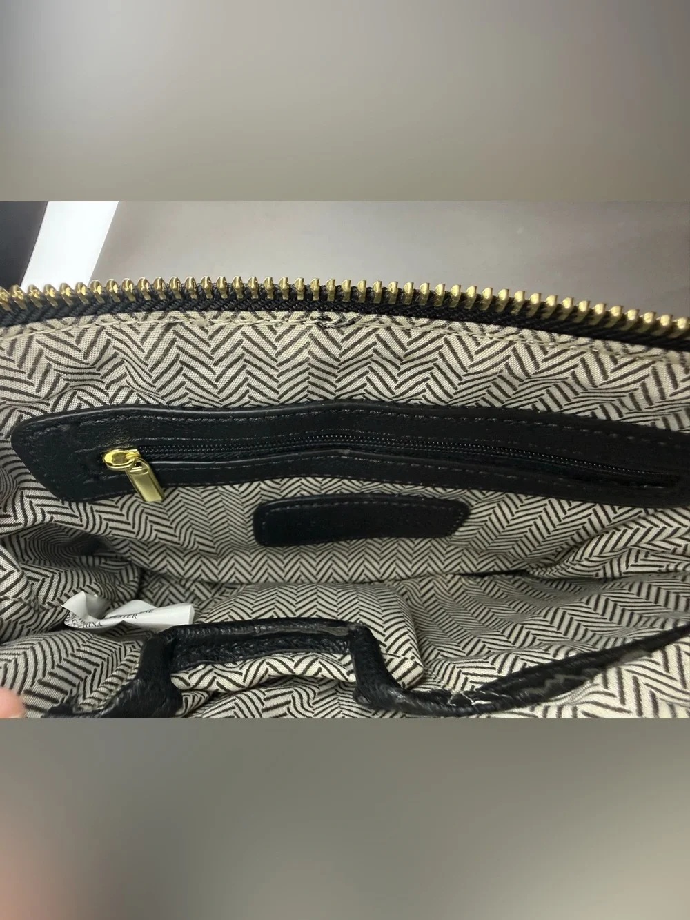 Steve Madden Black Floral Zip Wristlet with Pink and Green Accents